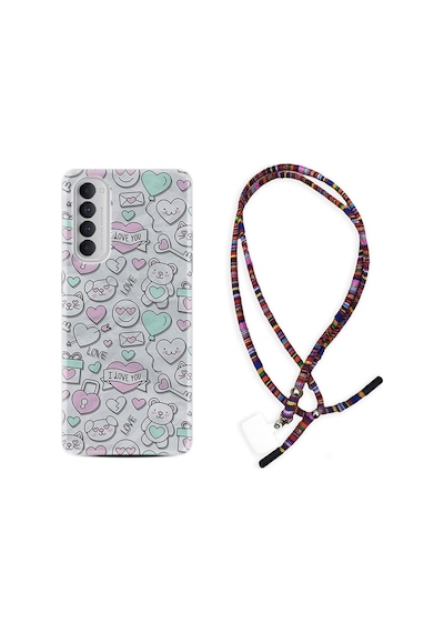Oppo Reno 4 Pro Kılıf Rasta Boyun Askılı I Love You 1882