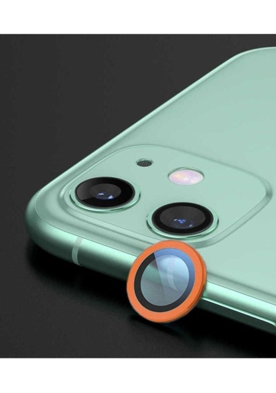 Apple Uyumlu iPhone 12 Mini Zore Cl-02 Kamera Lens Koruyucu Turuncu