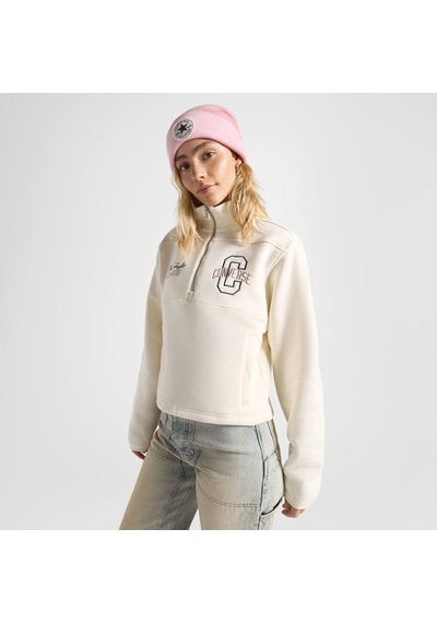 Converse Classic Kadın Yarım Fermuarlı Krem Sweatshirtdüz10027566