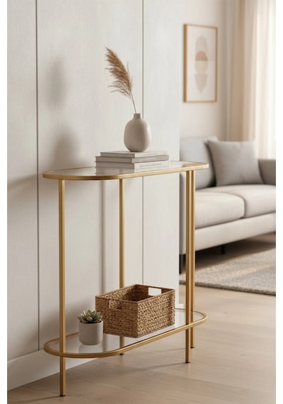 Asos Dresuar Gold Kırılmaz Temperli Camlı Elips Gold