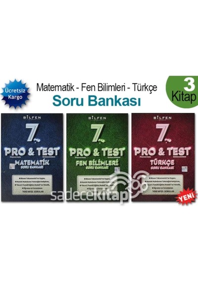 Bilfen 7. Sınıf Pro Test Soru Bankası Seti 3 Kitap