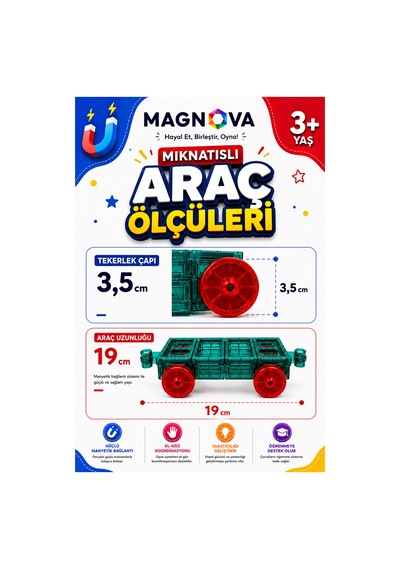 Mıknatıslı Araç Seti Manyetik Oyuncak Araç 2 Parça