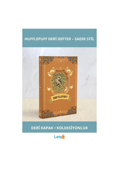 Harry Potter Hufflepuff Deri Defter Koleksiyon Parçası Çok Renkli