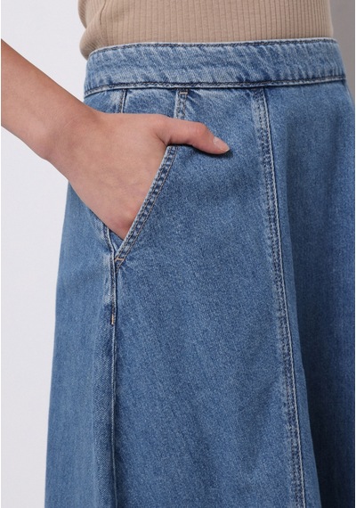 Colin's Colins Regular Fit Düz Fermuarlı Kadın Mavi Etek Cl1076231 Q1.v2 Dn44476 Denim