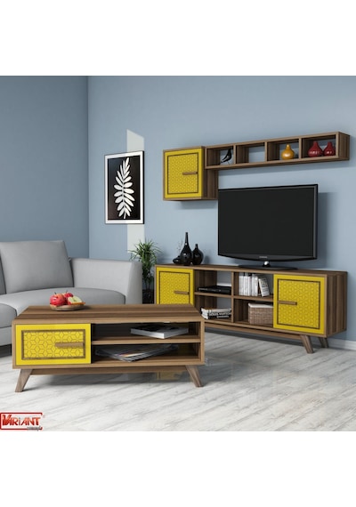 Variant Ayla Tv Ünitesi Ve Orta Sehpa Takımı - Sarı