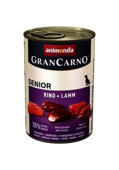 Animonda Gran Carno Senior Sığır Etli Kuzulu Konserve Yaşlı Köpek Maması 400 G
