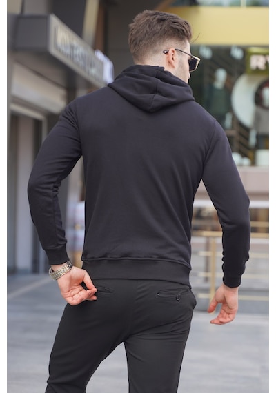 Madmext Madmext Siyah Kapüşonlu Sweatshirt 5289-siyah Siyah