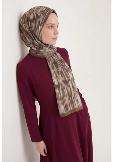 Silk Home Su Yolu Desen Sütlü Kahve 75x195 Soft Şal Çok Renkli