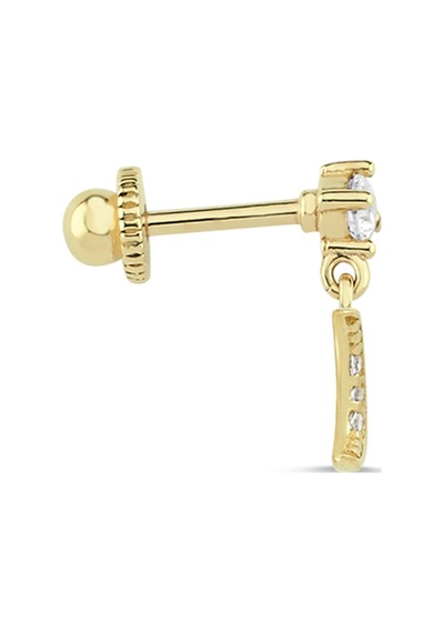 Altın Tektaş Hilal Helix Piercing As112pc Altınsepeti Sarı