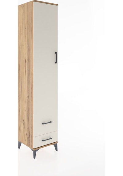 Hyperion Dolap 5 Raflı 2 Çekmeceli Tek Kapaklı 44x44x221 Çam-... Çam