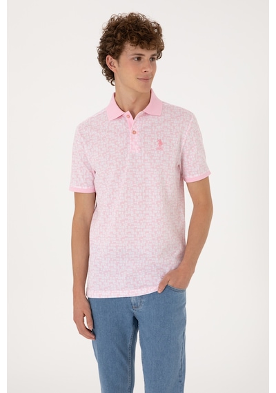 U.S. Polo Assn. Erkek Regular Fit Polo Yaka Açık Pembe Tişört 50306837-VR078