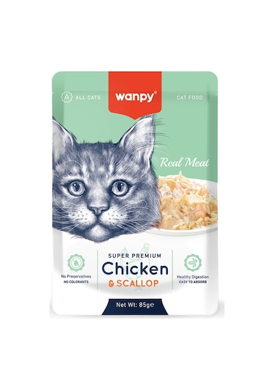 Wanpy Kedi Pouch Tavuk Deniz Taraklı
