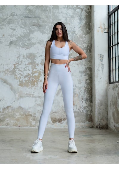 Lismina Beyaz İçi Polarlı Şardonlu Kışlık Spor Tayt