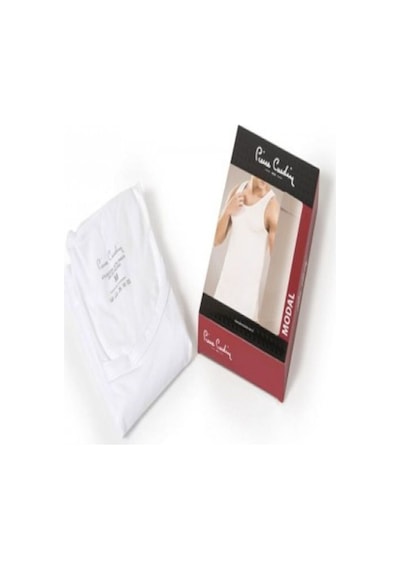 Pierre Cardin Erkek Beyaz Modal Atlet 2 Li Paket Rahat Ve Nefes Alabilen İç Giyim Beyaz