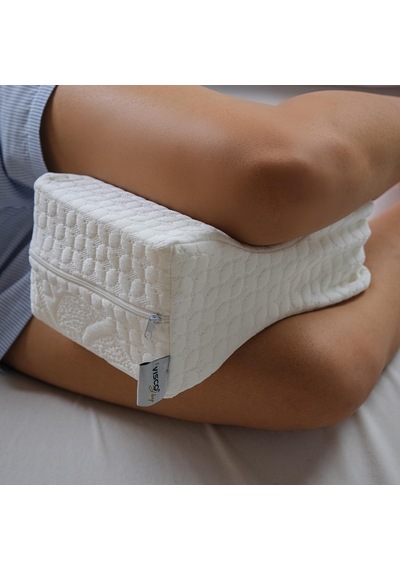 Ortopedik Bacak Arası Visco Yastık Küp Şeklinde Bacak Arası Yastık Doğal Viskon Kılıflı 25x19x13 Cm Genel