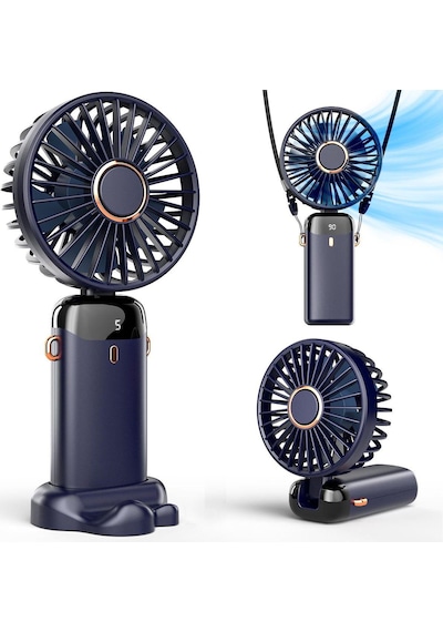 Mini Klima 5 Kademeli Şarjlı Taşınabilir Dijital Led Göstergeli El Fanı Vantilatör
