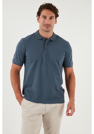 Buratti Pamuklu Regular Fit Düğmeli Erkek Polo Yaka T Shirt 5902127 Koyu Petrol