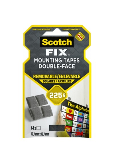3m Scotch-fix Çıkarılabilir Çift Taraflı Yapışkan Köpük Kareler, Max 225 Gr 12,7mm X 12,7mm - 64 Adet