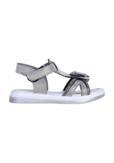 Nerissa 1124 Kız Çocuk Taşlı Sandalet Ayakkabı Gri