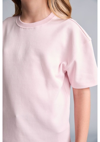 Defacto Relax Fit Bisiklet Yaka Düşük Omuzlu Kısa Kollu Basic Tişört Kız Çocuk H6034a826aupn343 Pembe-pn343