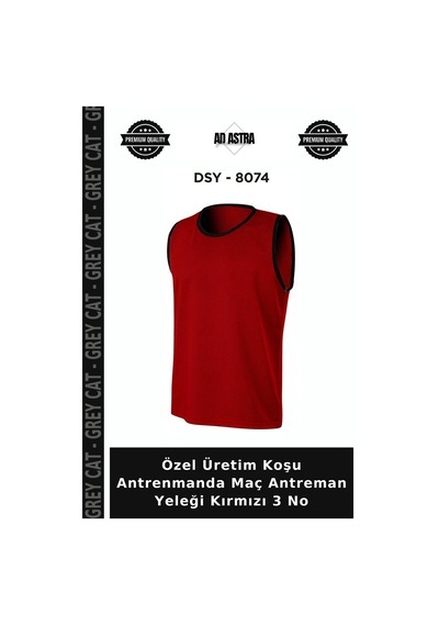 Özel Üretim Koşu Antrenmanda Maç Antreman Yeleği Kırmızı 3 No