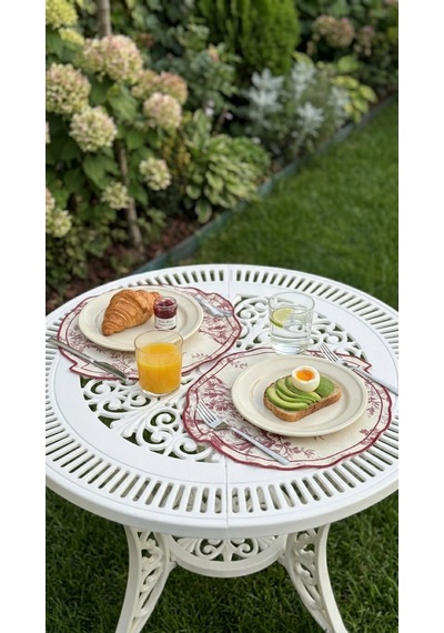 Toile Burgundy Amerikan Servis Çok Renkli