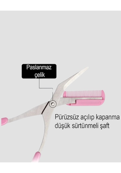 Taraklı Kaş Düzeltme Makası - Hassas Şekillendirme Ve Kolay Kullanım