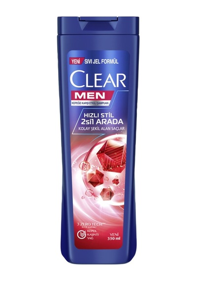 Clear Şampuan 350 Ml 2in1 Kepek Karşıtı Erkekler İçin 3'li Ekonomik Paket - 3 Adet Tarı