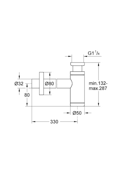 Grohe Sifon 1 1/4'' Phantom Black - 29509kf0