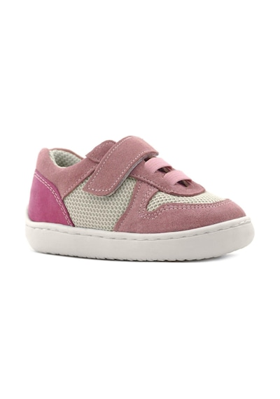 Rakerplus Bob Hakiki Deri Pudra Pembe Barefoot Cırtlı Lastikli Bebek Sneaker Ayakkabı Pembe