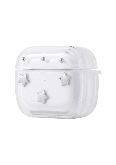 Apple Uyumlu AirPods 3. Nesil Zore Airbag 44 Airbag Tasarımlı Simli Şeffaf Kutup Kılıf Yıldız