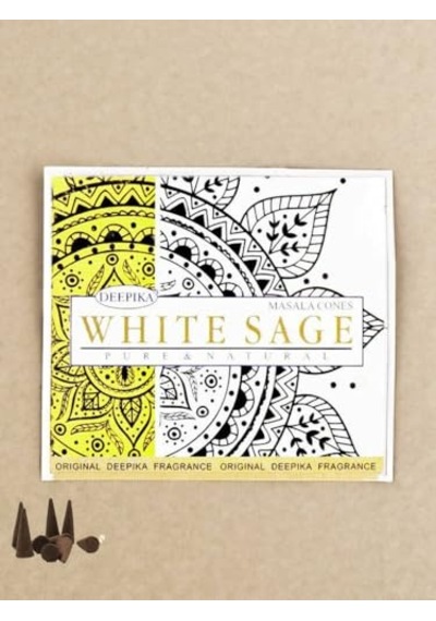 Deepika Masala Agarbatti Pure & Natural Incense Konık Tütsü Şelale Geri Akışkanlı White Sage