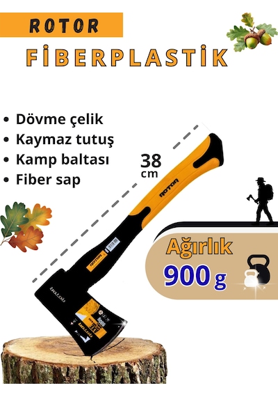 Rotor Fiber Saplı 1500gr+900gr 2 Li Balta Nacak Seti