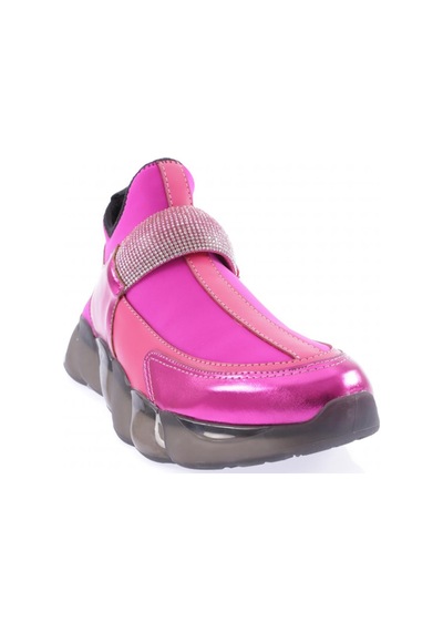 Dgn 104-23y Kadin Strech Detayli Silver Taş Bantli Sneakers Ayakkabi Fuşya