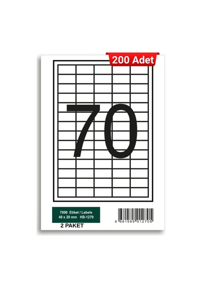 Herboy Hb-1270 40 X 20 Mm A4 Laser Etiket 200 Adet