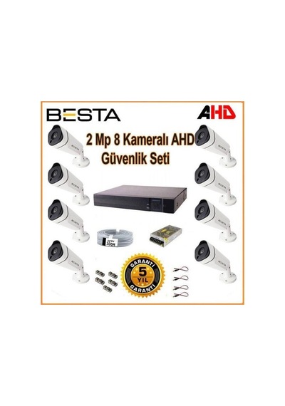 2mp Ahd 1080p Gece Görüşlü 8 Kameralı Güvenlik Sistemi 22673111