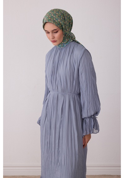 Belli Geometrik Desen %100 Twill İpek Eşarp Be03 Yeşil