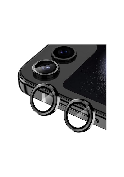 Forzacase Samsung Galaxy Z Flip 7 İle Uyumlu Kamera Camı Lens Koruyucu Halka Seti - Fc381 Siyah