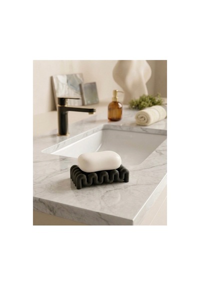 Buççin Online Mağaza Modern Kıvrımlı Tasarım Sabunluk - Estetik Banyo Aksesuarı - Dekoratif Katı Sabun Altlığı Plastik Si Çok Renkli