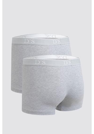 D's Damat Ds Damat Gri Beli Lastikli Marka Logolu Likralı Esneyebilen 2'li Boxer Set 4HC44ORTBS02 Gri