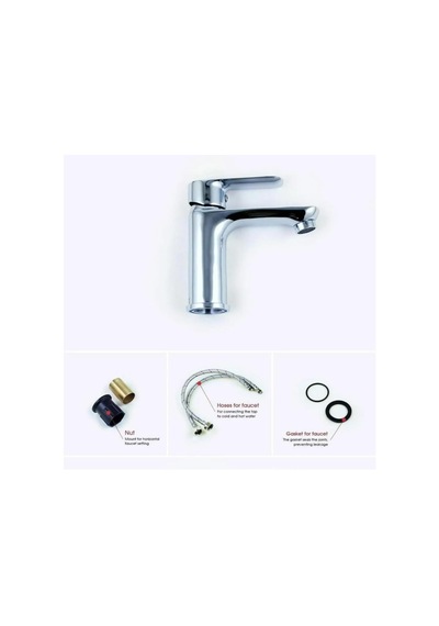 Krom Açılır Kapanır Sıcak Soğuk Su Girişli Lavabo Bataryası Diğer 42115729
