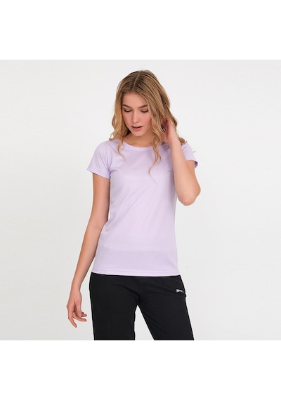 Slazenger RELAX IN Kadın Slim Fit Mor Tişört