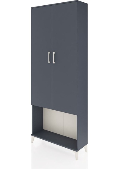Arges Dolap 2 Raflı 2 Kapaklı Tek Askılı 88x30x221 Antrasit-antrasit Antrasit