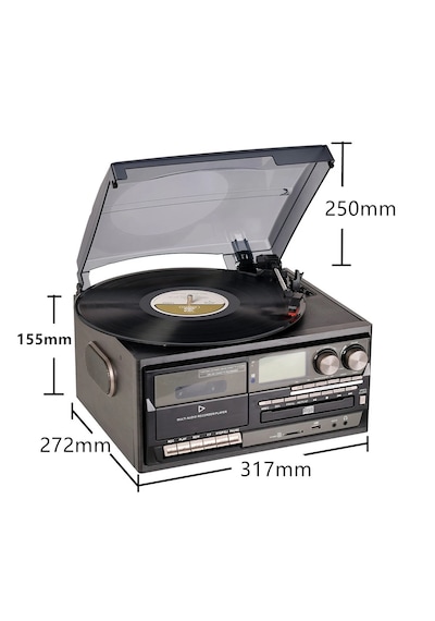 Ultratekno KN-110 Vintage Plak CD Kaset USB Bluetooth TF AUX  Özelikli Pikap