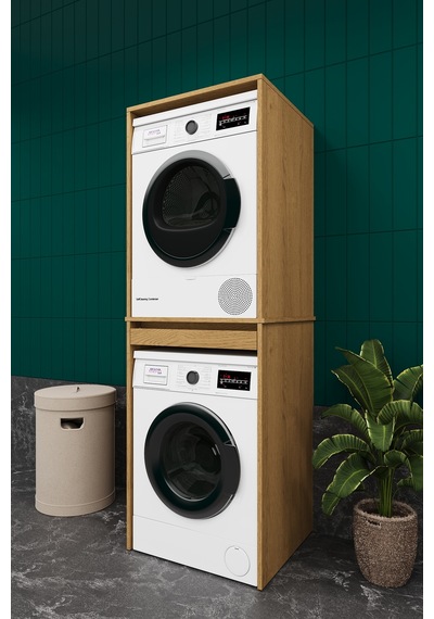 Lüks Çekmeceli Çamaşır Makinesi Dolabı %100 Mdf Çamaşır Kurutma Banyo Dolabı Bd05 Karına
