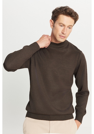 AC&Co / Altınyıldız Classics Erkek Kahverengı Yünlü Standart Fit Normal Kesim Yarım Balıkçı Yaka Basic Triko Kazak Kahverengı AC&Co / Altınyıldız Classics Erkek Kahverengı Yünlü Standart Fit Normal Kesim Yarım Balıkçı Yaka Basic Triko Kazak Kahverengı