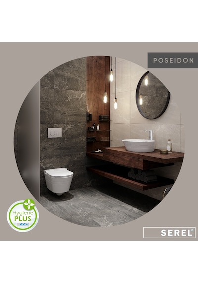 Serel Poseidon 45 CM Tezgah Çanak Lavabo Batarya Deliksiz Ps35D x s