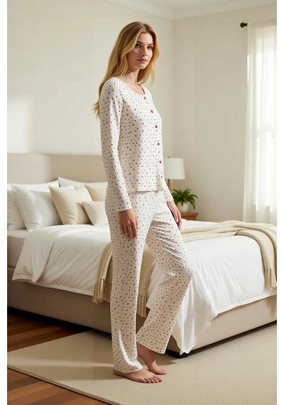 Benerly Kadın Bisiklet Yaka Standart Kol Regular Kalıp Pijama Takımı Fonk Kırmızı Benerly Kadın Bisiklet Yaka Standart Kol Regular Kalıp Pijama Takımı Fonk Kırmızı