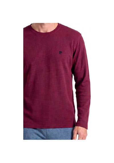 Pierre Cardin 6145 Erkek Uzun Kollu Bisiklet Yaka Pijama Takımı -bordo
