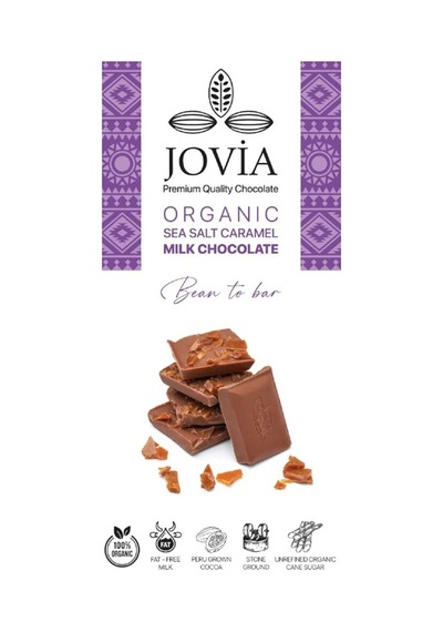 Jovıa Organıc Sea Salt Caramel Mılk Çikolata 85 G - 2 Adet Tarı